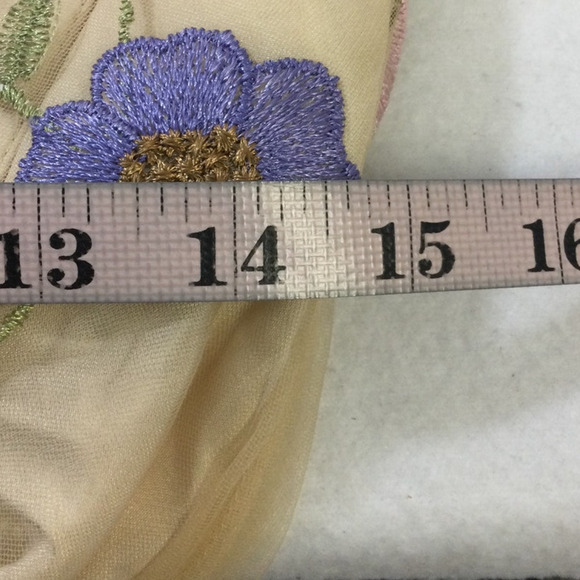 AW BRIDAL 10 L Beige embroidered 3d floral Alison prom party maxi dress NEW B145 - Picture 9 of 10